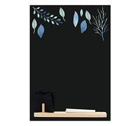 Chalkboards UK Blue Leaf HCB008 Petit Tableau Noir mémo Noir avec Plateau, Morceau de Craie et Gomme en Feutre. Gamme Booth Design, Bois, 29,7 x 20,7 x 1 cm