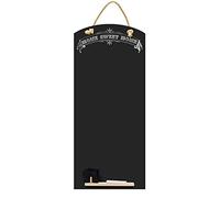 Chalkboards UK Sweet Home CHB131 Tableau noir fin avec corde, plateau et craie. Gamme Booths Design Bois, noir, 60 x 26,5 x 1 cm