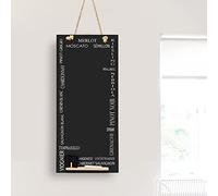 Chalkboards UK - Tableau noir de cuisine avec corde, plateau et craie, raisins de cuve, gamme Booths Design, bois, 60 x 26,5 x 1 cm