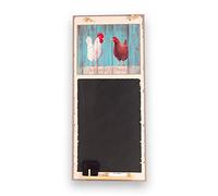 Chalkboards UK - Tableau noir haut et fin avec corde/plateau et craie, bois, noir, 60 x 26,5 x 1 cm, « Le Coq Et La Poule »