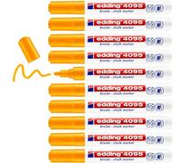 edding Marqueur à craie 4095 – Orange néon – Pointe 2–3 mm – Lot de 10 pièces