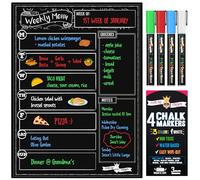 Chalky Crown - Planning Frigo Magnétique - Tableau Menu Magnétique Effaçable à Sec avec 4 Marqueurs Liquides - Planificateur Hebdomadaire, Liste de Courses, Bloc-Notes pour Réfrigérateu