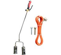 Chalumeau à gaz 2 Bruleurs Ø 60 mm Turbo + Détendeur gaz 4.0 bar Tuyau 5m INTEC