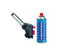 Chalumeau à gaz Multi-usages Soudure Brasage Cuisine + Cartouche de gaz butane 227gr KEMPER