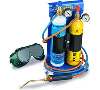Chalumeau Bi-Gaz Oxygène Propane Pro 3300°C : Kit Complet Soudage & Brasage, Coupe Acier 5 mm, Détendeurs, Manomètres KEMPER