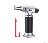 Chalumeau de Cuisine,Chalumeau Creme Brulee avec Verrouillage de Sécurité,Rechargeable et Flamme Réglable (Butane non Inclus)