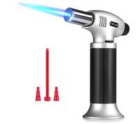 Chalumeau de Cuisine,Chalumeau Creme Brulee avec Verrouillage de Sécurité,Rechargeable et Flamme Réglable (Butane non Inclus)