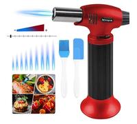Chalumeau de cuisine Mini chalumeau avec gaz butane Fmme régble et verrou de sécurité Chalumeau à crème brûlée pour Rouge