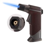 Chalumeau de cuisine pour la cuisine et le bricolage, briquet à souder avec verrouillage de sécurité et flamme réglable rechargeable au gaz butane pour crème brûlée, soudage, industriel (butane non
