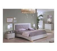 Chambre 160x200cm Crème et Bronze + Leds - PANACA - ALTOBUY Beige G