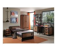 Chambre 90x200cm + Armoire 2P + Pack Bureau - TCHAD - ALTOBUY Marron G