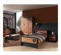 Chambre 90x200cm + Armoire 3P + Pack Bureau - TCHAD -
