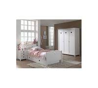 Chambre 90x200cm avec Sommier + Armoire 3 Portes - MILADY -