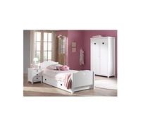 Chambre 90x200cm + Chevet + Armoire 2 Portes - MILADY -