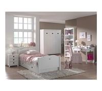 Chambre 90x200cm + Chevet + Armoire 3P + Pack Bureau - MILADY -