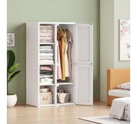 Chambre à coucher - Armoire pliante - Tringle à vêtements - Acier inoxydable blanc