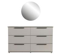 Chambre à coucher Commodes de luxe avec miroir Blanc Meubles modernes élégants 2pcs