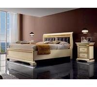 Chambre à coucher complète Design Moderne Luxe Lit 2x Tables de nuit Commode