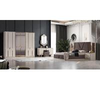 Chambre à coucher de luxe ensemble lit 2x tables de chevet armoire design 7pcs