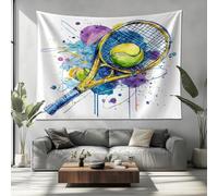 Chambre à Coucher Esthétique Tapisserie, ThèMe de Tennis de Dessin Animé Tapisserie Murales, Plage Couverture, Coloré Tissu D'Impression Rectangulaire Pour Salon 150x100 cm