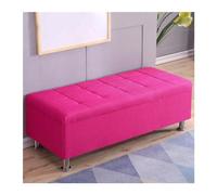 Chambre à coucher Tabouret de canapé rectangulaire Tabouret de nettoyage à chaussures Table de chevet Rangement multifonctionnel Tabouret vestiaire Tabourets de chambre Canapé (rose rose,60 * 40