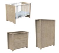 Chambre Antonin chêne : lit, commode, armoire + plan à langer