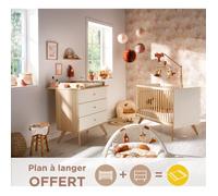 Chambre bébé complète , Lit 120x60 et Commode à langer - CAMILLE