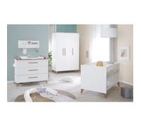 roba Ensemble chambre d'enfant 3 pièces Ole - Lit d'enfant 70 x 140 cm transformable + Commode à langer avec 3 tiroirs + Armoire pour enfants - Poignées & pieds en bois massif
