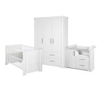 Chambre Bébé Complète Maxi - ROBA - Lit Bébé 70x140 cm + Commode à Langer + Armoire - Blanc