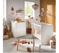 Baby Price Chambre bébé Basic-Duo-Babyzimmer – lit 120x60 et table à langer – Blanc
