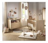 Chambre Bébé Duo Évolutive My Love, Lit 140x70 Évolutif Et Commode À Langer 2 Tiroirs - Chêne Vintage - My Love Marron TU