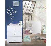 Basic-Duo-Babyzimmer : lit 120x60, table à langer - Prix bébé - Blanc