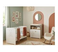 Baby Price - Chambre bébé Duo Teddy - Lit 120x60 + Commode à langer 2 portes