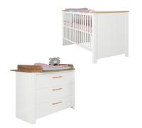Chambre Bébé Évolutive 2 Pièces Avec Soft-close Ava Blanc / Chêne Artisan TU