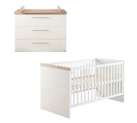 Chambre Bébé Évolutive 2 Pièces Avec Soft-close Nele Blanc / Chêne Artisan TU