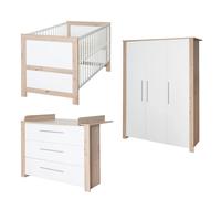 Chambre Bébé Évolutive Complète Avec Soft-close Malo Blanc - Chêne Sonoma Scié TU