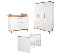 Chambre Bébé Évolutive Complète - Style Scandinave Avec Soft-close Finn Blanc / Chêne Doré TU