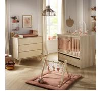 Chambre Bébé, Lit 120x60 Évolutif Et Commode À Langer 3 Tiroirs - Melinee Beige TU