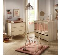 Chambre Bébé, Lit 120x60 Évolutif Et Commode À Langer 3 Tiroirs - Melinee Beige TU