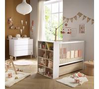 Chambre Bébé, Lit 120x60 Évolutif Et Commode À Langer 3 Tiroirs - Paloma Blanc TU