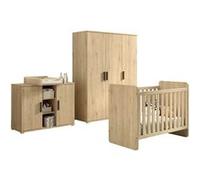 Chambre Bébé Lit 60x120cm + Meuble à langer + Armoire 3P Aspect Chêne clair - MARCO - ALTOBUY Bois G