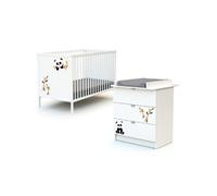- Chambre bébé lit et commode à langer en bois ALBA