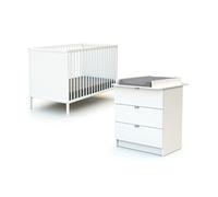 - Chambre bébé lit et commode à langer en bois ALBA