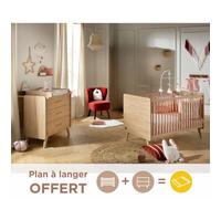 Chambre Bébé, Lit Bébé Évolutif Et Commode À Langer - Arty Marron TU