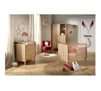 Chambre bébé trio - Lit 120 x 60 cm + Commode 3 tiroir + Armoire Chêne suave - Arty - SAUTHON