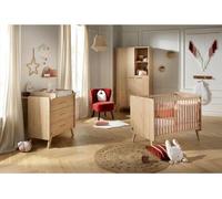 Chambre Bébé Trio, Lit 120 x 60 cm, Commode 3 Tiroirs, Armoire, Arty, SAUTHON