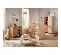 Chambre bébé trio lit 60x120cm (non transformable) + commode + armoire Terracotta Tokyo