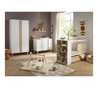 Chambre bébé trio lit 60x120cm transformable + commode 3 tiroirs 1 porte + armoire Paloma