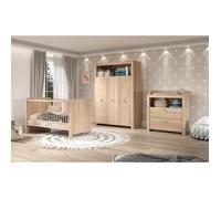 Chambre bébé Trio : Lit 70 x 140 cm + Commode à langer + Armoire OLIVIA - Chêne - TREND TEAM