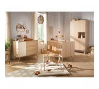 Chambre bébé trio lit 70x140cm bois + commode + armoire Vanille Seventies